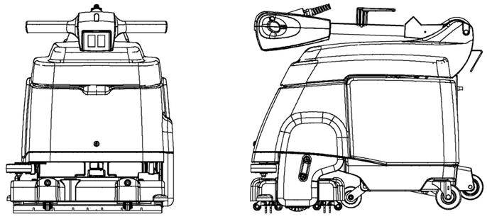 OBSLUHA TECHNICKÉ ÚDAJE ZAŘÍZENÍ MODEL T1 DÉLKA 693 mm se sklopeným dr adlem ŠÍŘKA 501 mm VÝŠKA 605 mm se sklopeným dr adlem HMOTNOST 44 kg OBJEM NÁDR E PRO ROZTOK 11,4 L OBJEM SBĚRNÉ NÁDR E 17 L