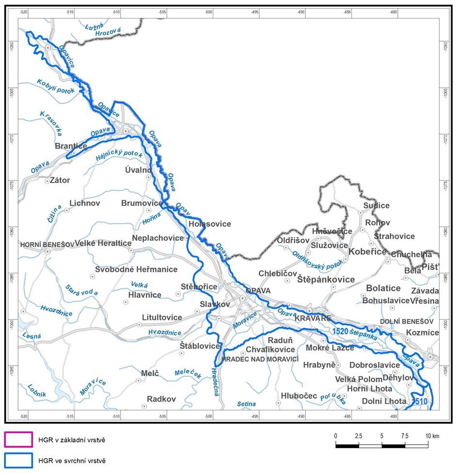2. VYMEZENÍ RAJONU Hydrogeologický rajon 1520 Kvartér Opavy je vymezen jako rajon svrchní vrstvy ve smyslu vyhlášky č. 5/2011 Sb.