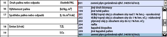 Kombinovaná výroba tepla a el. energie Pole kombinovaná výroba tepla a elektrické energie se vyplňuje volbou z číselníku.