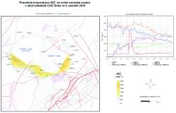 V okolí odkaliště K II se jako v předchozích obdobích vyskytovala zvýšená objemová aktivita 226 Ra ve vrtu 73/3. V toku Nedvědičky však žádné ovlivnění povrchových vod 226 Ra zaznamenáno nebylo.