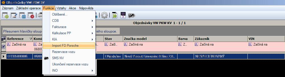 RTV DATA Naskladnění vozu Předpokladem je stažený xml soubor z RTV DATA V