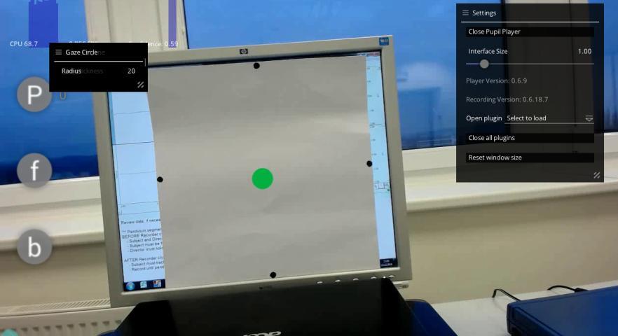 2.2.1 Princip měření Eyetracker Pupil si měřená osoba nasadí na hlavu. Kabel, který vede z eyetackeru se připojí pomocí USB do počítače.