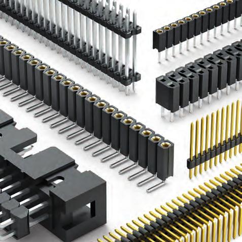 dvouřadé rozteče 2,5 mm, 2 mm a 1,27mm olíkové a dutinkové lišty v lisovací technice Press - it kolíková lišta, jedno a dvuřadá, přímá zásuvka,