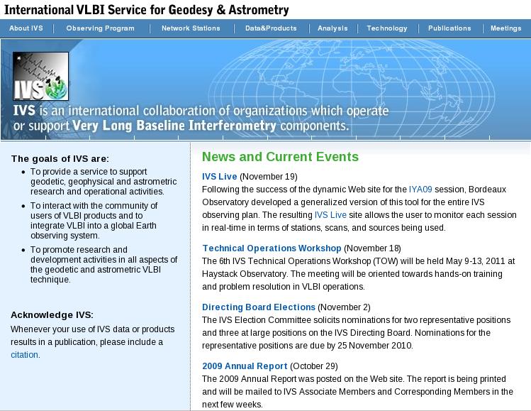 Mezinárodní služba IVS (International VLBI Service