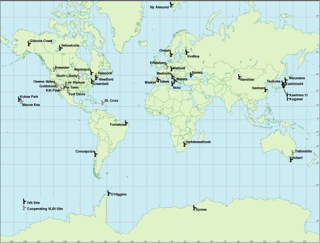 VLBI síť 3 operační centra, 6 korelátorů, 6