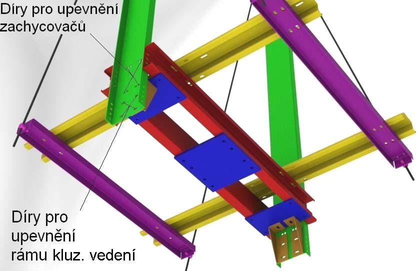maticemi M16 upevníme. Do čepů zasuneme táhlo ø12 a zajistíme 8 maticemi M12.