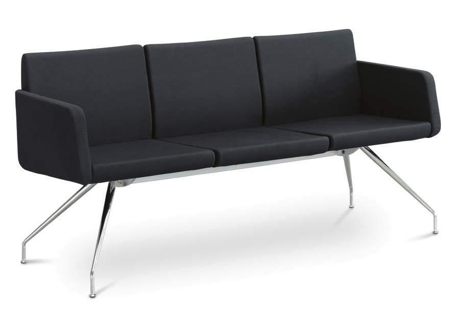 DELTA Delta is a complex seating line designed for all sorts of waiting rooms. It offers one to five-seater benches, with armrests or without, with tables or without.