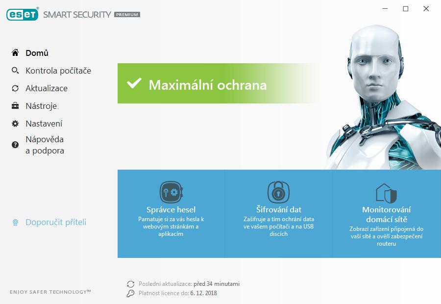 3. Začínáme Tato kapitola poskytuje první seznámení s produktem ESET Smart Security Premium a jeho základním nastavení. 3.