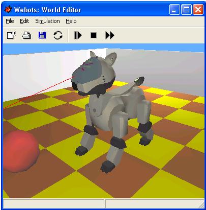 Obrázek 3.2: Ukázka scény simulátoru Webots. Převzato z [11]. 3.3 Robotické simulátory Jedním z cílů této práce je vyvinout robotický simulátor, proto zde uvedeme několik již existujících implementací.