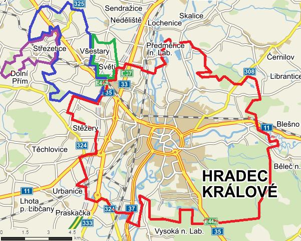 Obr. 2 Mapa územních celků Zdroj: (3), upraveno autorem 1.2 Druhy dopravní obslužnosti Všechny obce a jejich místní části uvedené v podkapitole 1.1 jsou obsluhovány VHD.