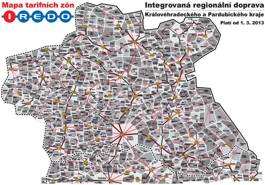 Příloha B: Mapa tarifních
