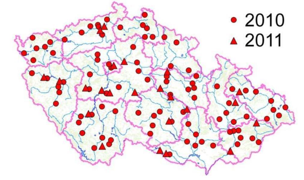 3. Etapa Třetí etapa, která probíhala na podzim roku 2011, ověřovala vyšší koncentrace naměřené v druhé etapě. Vzorky byly odebírány jak na distribuční síti, tak na výstupu z úpravny vody.