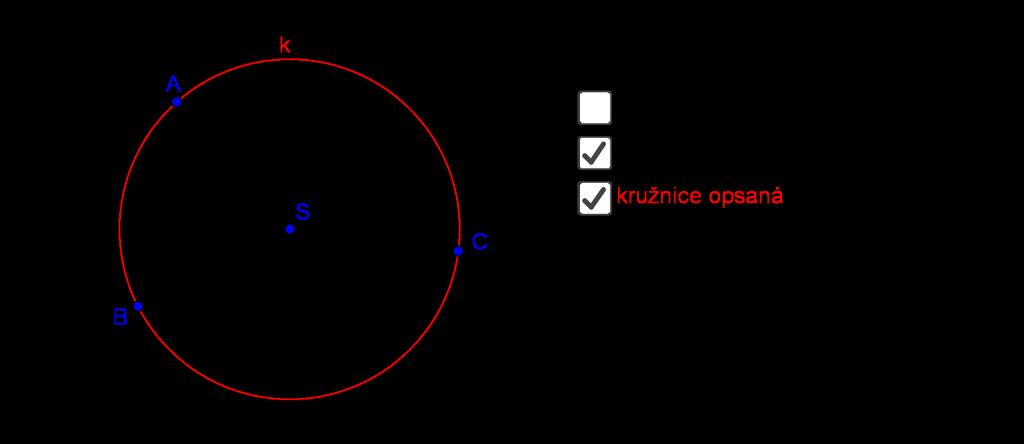 GeoGebra známá i neznámá (začátečníci) MODAM 2016 Příklad 1: Kružnice opsaná trojúhelníku Zadání: Vytvořte aplikaci na sestrojení kružnice opsané trojúhelníku. Postup: 1.