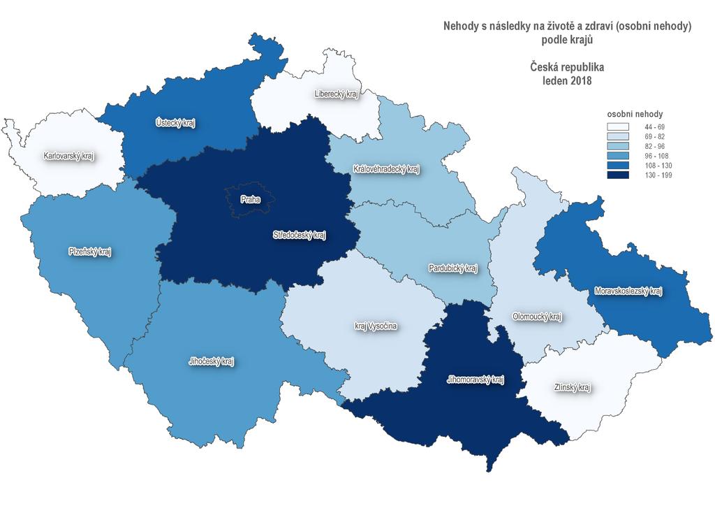 Alkohol, leden 2018, podíl dle krajů Celkem Karlovarský Liberecký Pardubický Vysočina Zlínský Olomoucký Moravskoslezský Jihomoravský Královehradecký Ústecký Plzeňský Jihočeský Středočeský Hl. m.