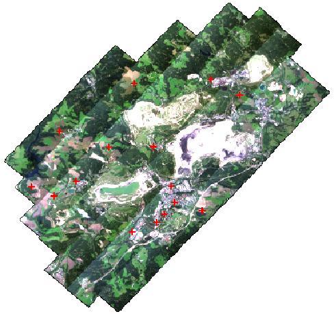 Kapitola. 3 Zpracování dat a metodika 42, kde d je rozdíl hodnoty změřených na snímku a ortofotomapě a n je počet bodů (v tomto případě 15).