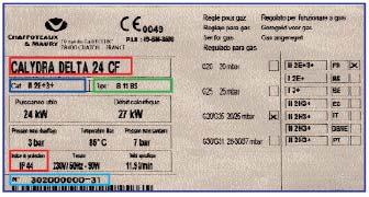 C12C32C42C52 Typ odtahu spalin C12 Odkouření horizontální C32 Odkouření vertikální No 302000000.