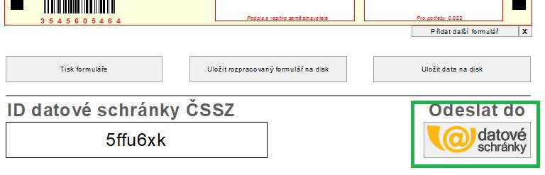 údajů a sestavu lze vytisknout nebo odeslat do datové schránky.