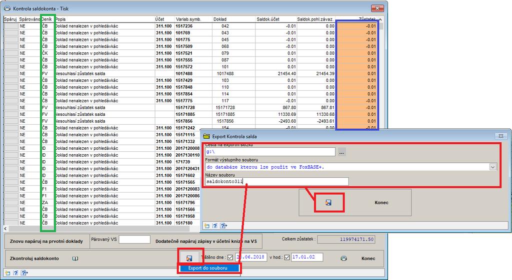 ZMĚNY ÚČETNICTVÍ Saldokonto Nově lze výstup ze saldokonta načíst