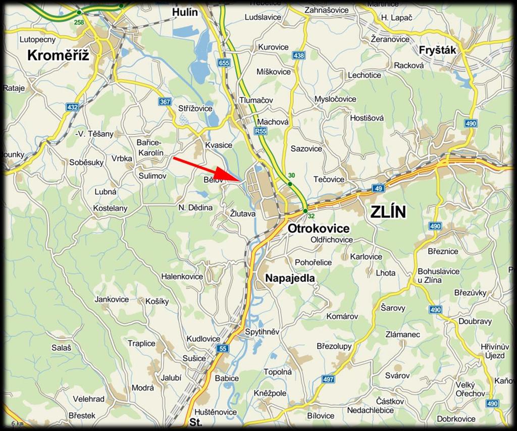 nachází ve Zlínském kraji, nedaleko od města