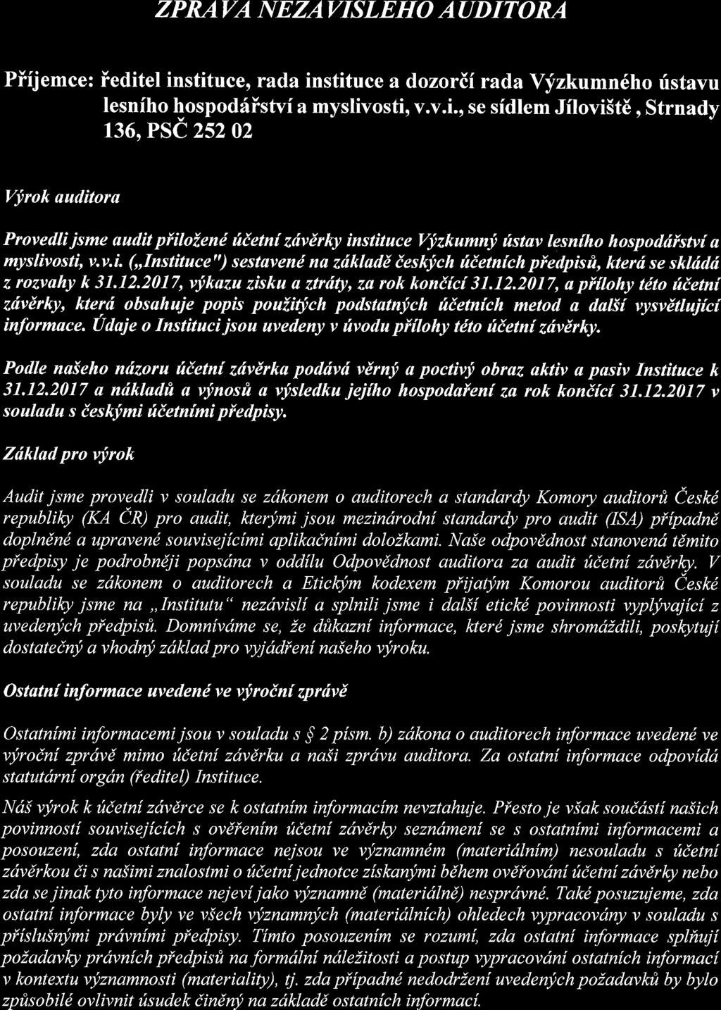 ZPRAVA NE ZAVIS L E HO AUD I T O RA Pii