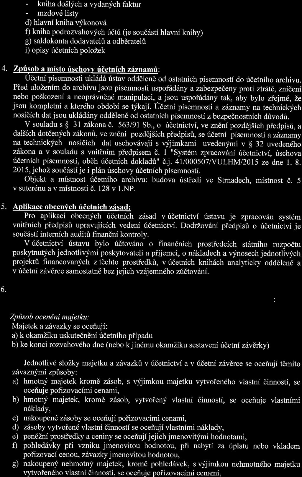 - kniha do5lych avydanych faktur - mzdov6listy d) hlavni kniha vlfkonov6 f) kniha podrozvahovych ridtri (e soud6sti hlavni knihy) g) saldokonta dodavatehi a odbdratehi i) opisy irdetnfch polozek 4. 5.