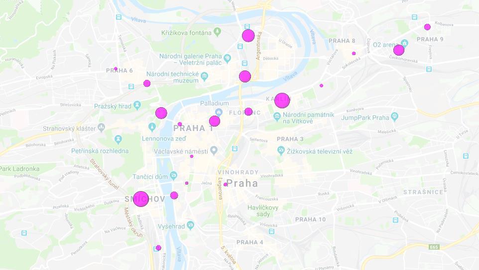 LAST MILE ReKola bikesharing červenec/srpen 2018 Malostranská Nádraží Holešovice Vltavská Florenc Křižíkova