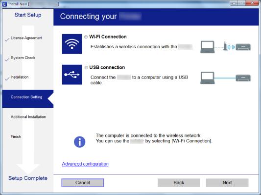 Síťová nastavení Windows Vyberte typ připojení a potom klikněte na možnost Další.
