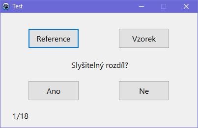 PSYCHOAKUSTICKÝ EXPERIMENT DRUHÁ ČÁST 8 tomto okně si může uživatel testované vzorky opět přehrát. Po kliknutí na tlačítko Uložit a pokračovat se komentář uloží a pokračuje se v další části testu.