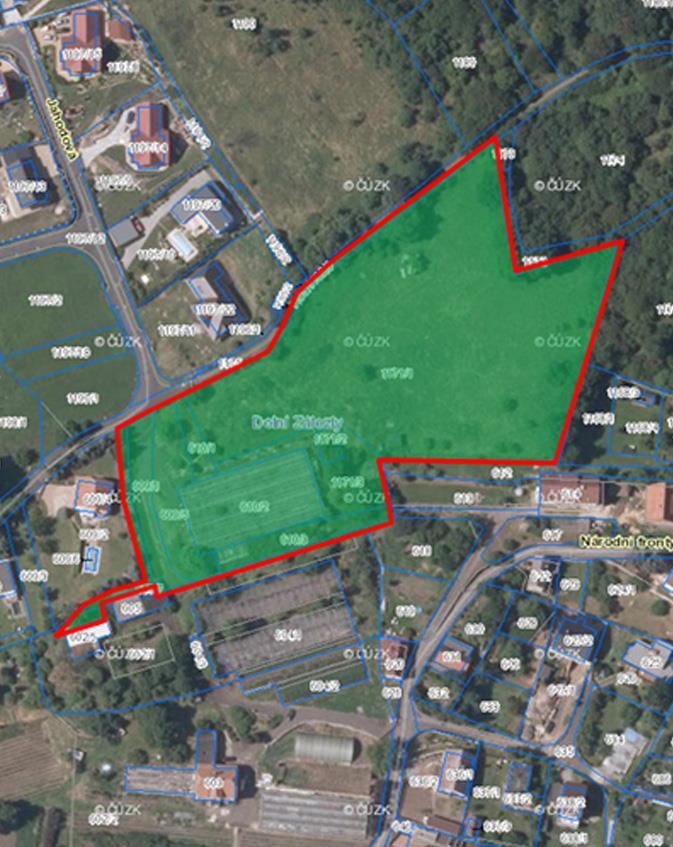 12 252 m 2, vše v k.ú. Dlní Zálezly. Jedná se území v katastrálním území Dlní Zálezly, které se nachází na severvýchdním kraji bce Dlní Zálezly.
