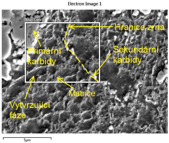 5.2 Chemická analýza Chemická analýza byla prováděna na rastrovacím elektronovém mikroskopu Lyra 3 FEG vybaveném sondou EDS.