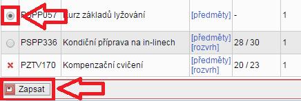 Postup při zápisu předmětů a rozvrhu - PDF Stažení zdarma