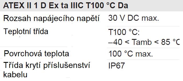 8.2 Prostředí s výbušným prachem zóny 20, 21 a 22 LBFS lze použít v oblastech s nebezpečím výbuchu v zónách 20, 21 a 22. Certifikát pro LBFS-2xxxx.