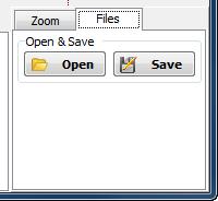 Files Záložka je určena pro ukládání a načítání hodnot Graphic Vieweru. Obr. Graphic Viewer záložka Files Open & Save Obsahuje dvojici tlačítek pro otevření a uložení ve formátu souborů *.GV_Data.
