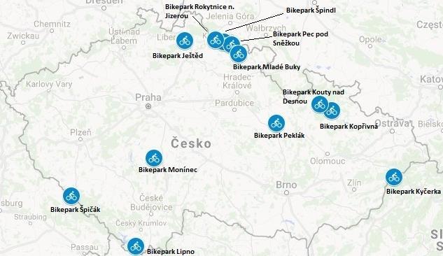 Hodnocení singltrekových lokalit 29 stejné nástupní a výstupní místo.