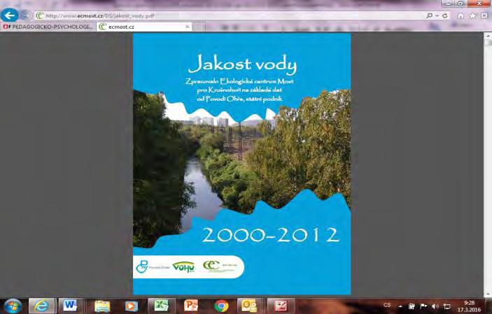 ECM také stahuje data o průtocích a srážkách na šesti vybraných profilech.