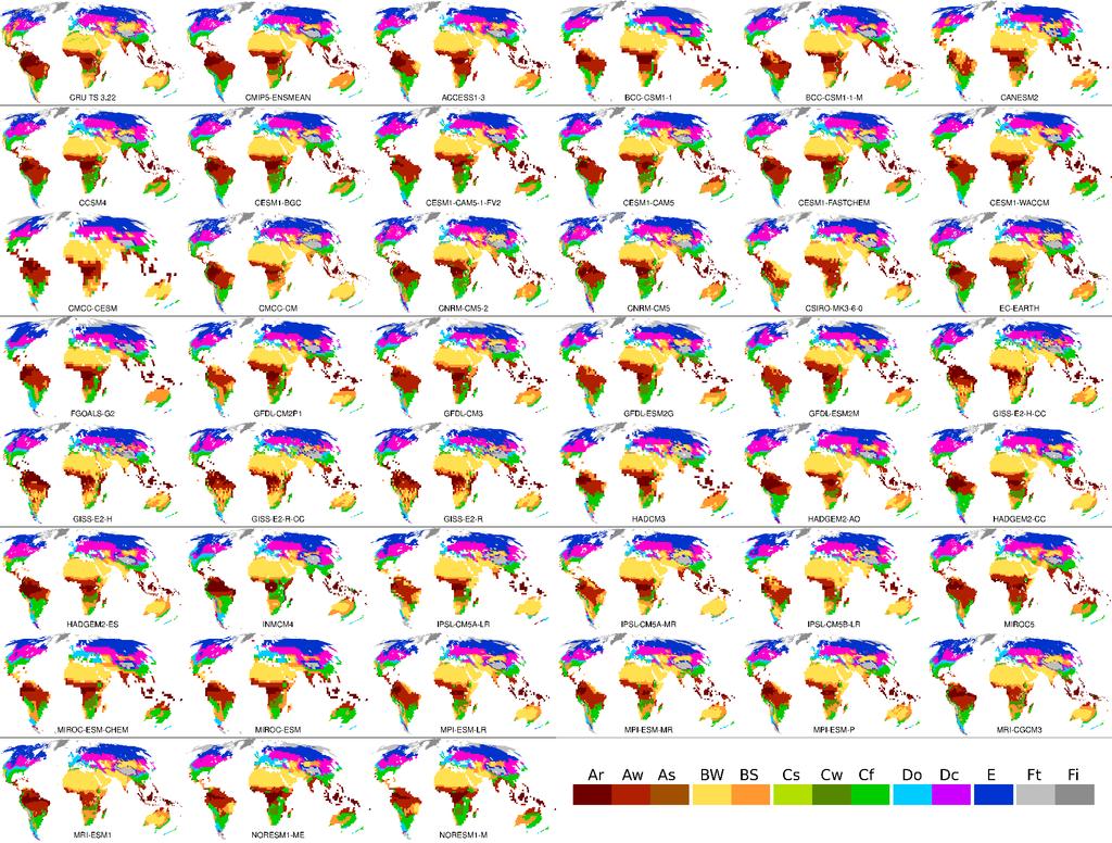 Klimatické zóny KTC odvozené z