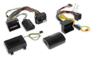 rozhraní pro dálkový ovladač umístěný na volantu s podporou analogové konverze CAN, KI (kombi instrument) podpora pro Mercedes A Class (W169), B Class (T245), C Class (W203), E Class (W211), ML