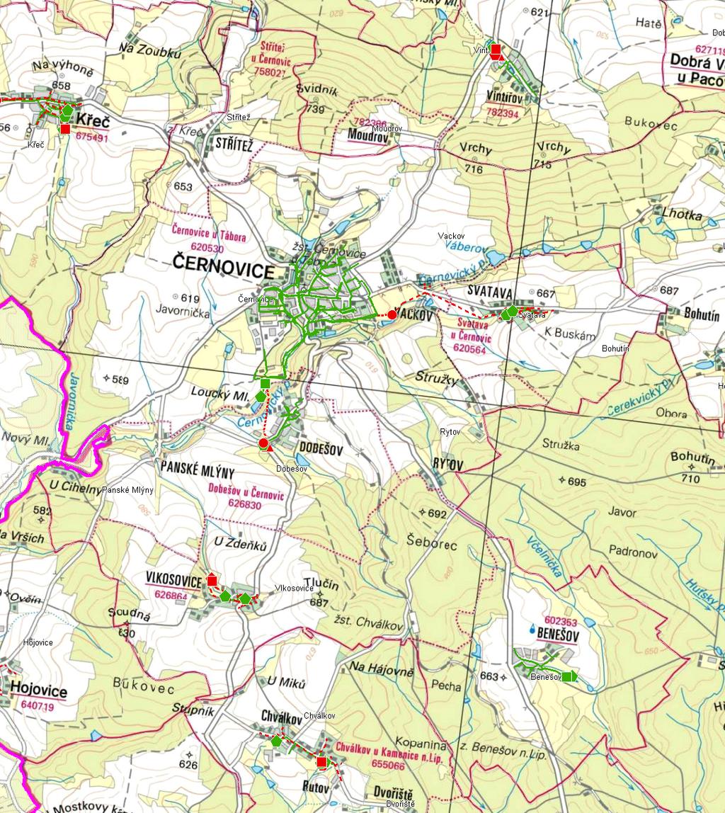 Plán rozvoje vodovodů a kanalizací Kraje Vysočina MAPA - KANALIZACE Trasování sítí, lokalizace ČOV, čerpacích stanic, výústí, odlehčovacích