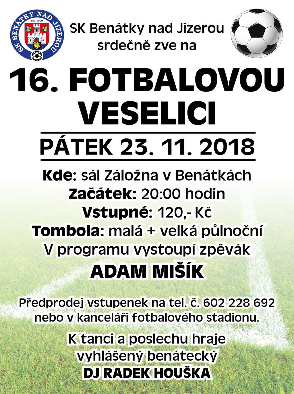 8 SK Benátky FC Horky n/jiz. Branky: 8. Chaloupka, 40. Cabrnoch (vlastní) 27. Verner, 39. Mareš, 65. Sedlák Rozhodčí: Hájek Říha, V. Sandev Diváků: 50 Poločas: 2:2 ŽK: 59. Machka, 84. Šimek, 89.