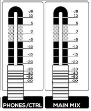 6 1FX - NAPÁJENÍ A SEKCE MASTER 3 4 1 1 PHONES/CTRL ROOM Přizpůsobte si fader pro nastavení hlasitosti výstupů sluchátek (PHONES) a kontrolní místnosti (OCNTROL ROOM).