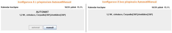 -47- stavovém panelu ještě můžeme zakázat zobrazit přepínač Automat/Manuál - buď nechceme aby uživatel z této stránky vizualizace měl možnost měnit režim, nebo kalendář v PLC nemá aktivován režim