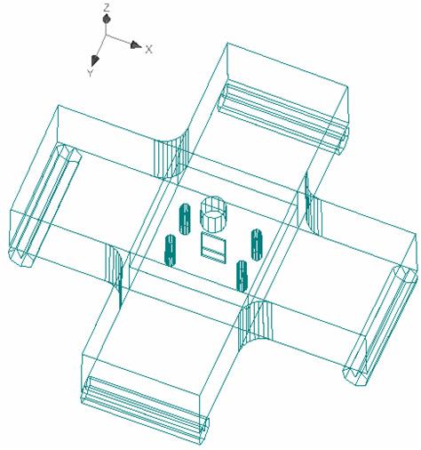 průběhu zatěžovacího procesu. Disponuje nelineárními modely materiálů (plasticita, porušování) pro simulaci jeho reálného porušení.