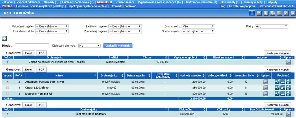ZÁLOŽKA MAJETEK V modulu Majetek jsme pro vás připravili nový vzhled záložky Přehled. Některé z funkcí tabulky, kupříkladu filtry, byly aktualizovány.