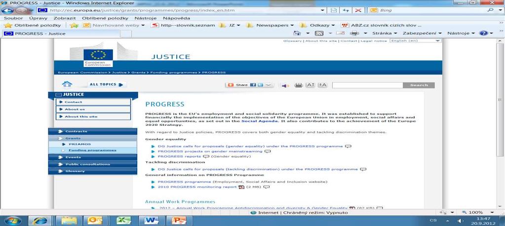 Kde hledat výzvy http://ec.europa.