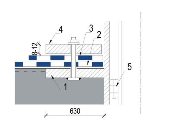 1 hydroizolační povlak, 2 zesilující pás hydroizolace, 10 prvek mechanického kotvení, 11 podkladní pásek - C) Prostupy Základním principem řešení konstrukčních detailů prostupů je sevření izolačního