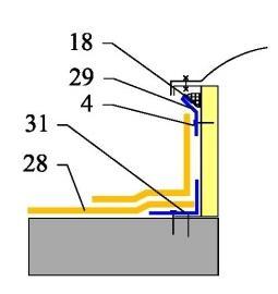 75 Příklad ukončení asfaltového hydroizolačního povlaku na prefabrikovaném bodovém nebo liniovém šikmém světlíku