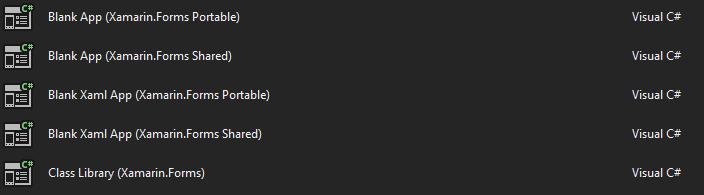 2 Výchozí aplikace Xamarin.Forms Jak již bylo uvedeno, multiplatformní aplikace Xamarin.Forms budou vytvářeny pomocí Visual Studia 2015.