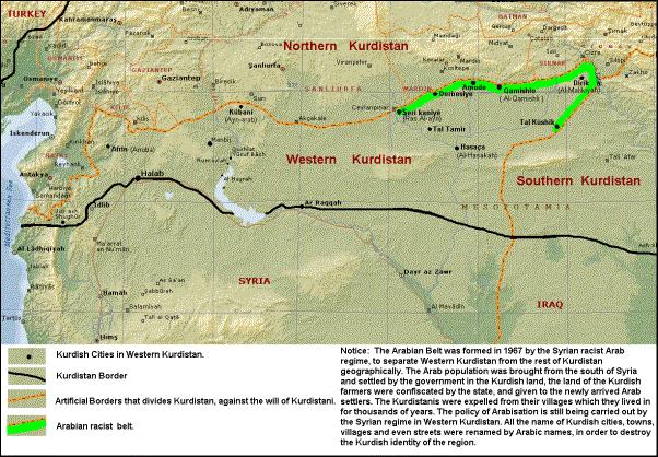 Kurdský region v Sýrii Ochrana & Bezpečnost 2017, ročník VI., č. 4 (zima), ISSN 1805-5656. Kurdy obydlená část Sýrie se nachází na jejím severu a severovýchodě, při hranicích s Tureckem.