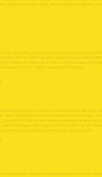Rubrika aktuální číslo nabízí obsah nejnovějšího vydání časopisu TYPO.
