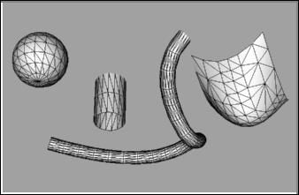 16 PRVNÍ SEZNÁMENÍ Objekty tvořené sití polygonů Rhino reprezentuje veškerou svou nativní geometrii jako NURBS objekty.